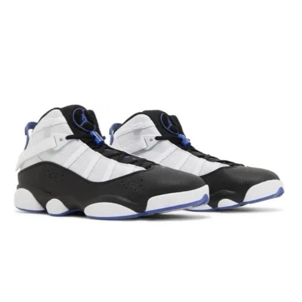 Mens Size 9.5 Jordan 6 Rings Royal Basketball Shoes White/Black 322992 142 NEW